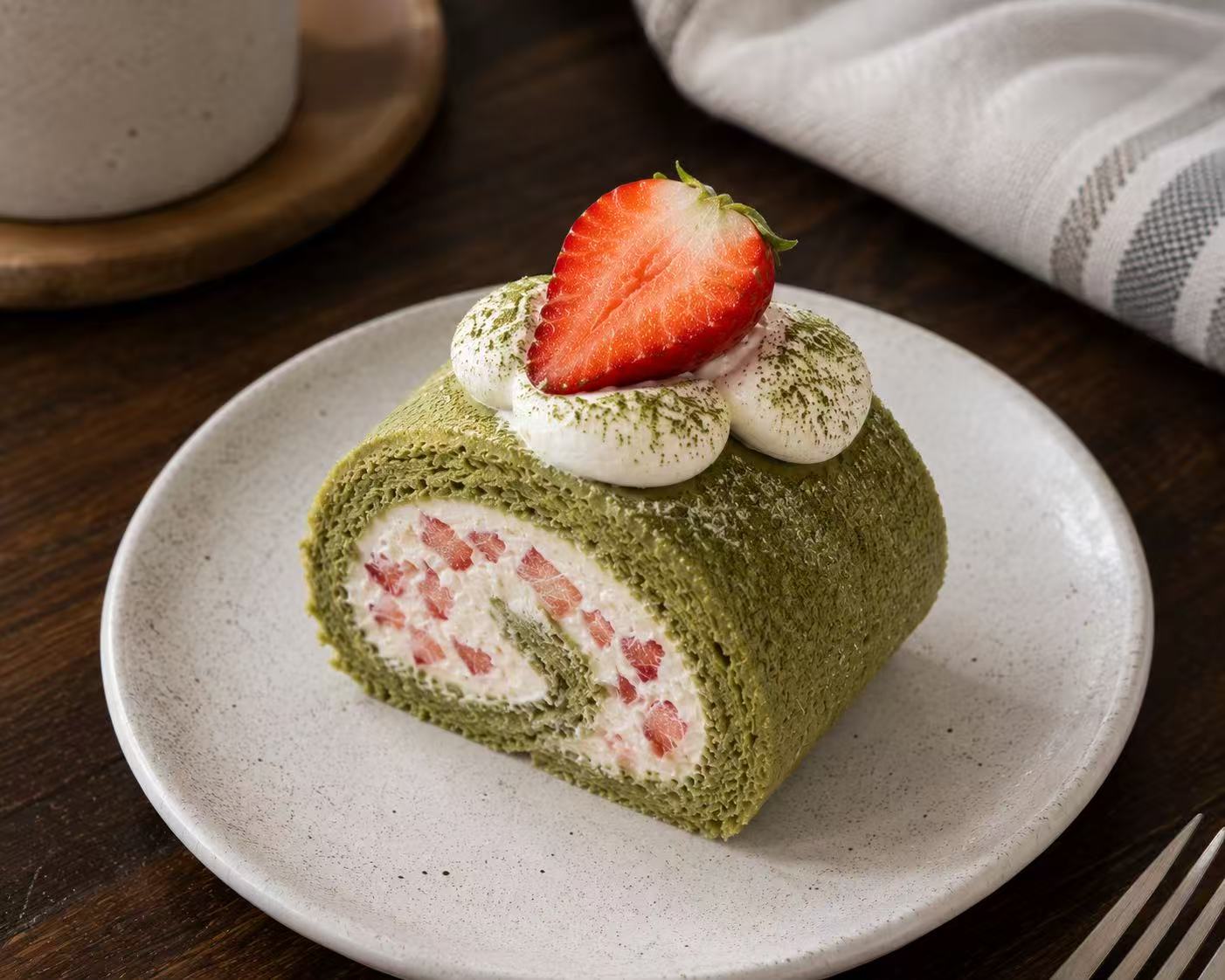 Swiss Roll - Matcha Strawberry